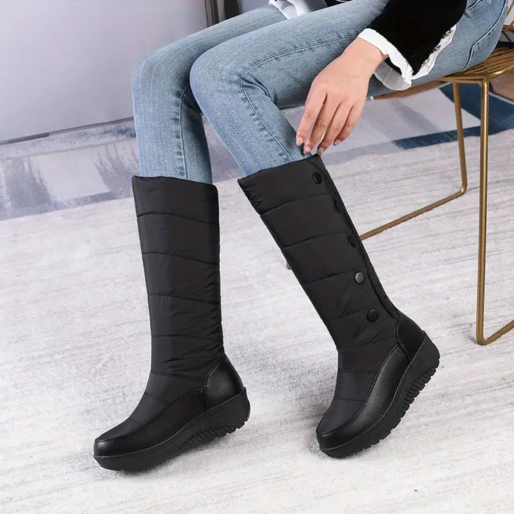 Drune | feste Farbe hohe Wade Schneestiefel, weich vielseitig