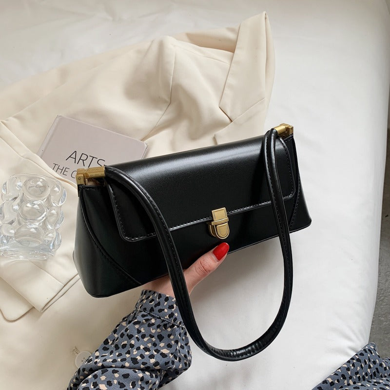 Drune - Klassische Baguette-Schultertasche im Vintage-Stil