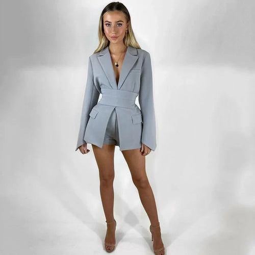 Drune | Langer taillierter für Frauen Jacke mit Gürtel