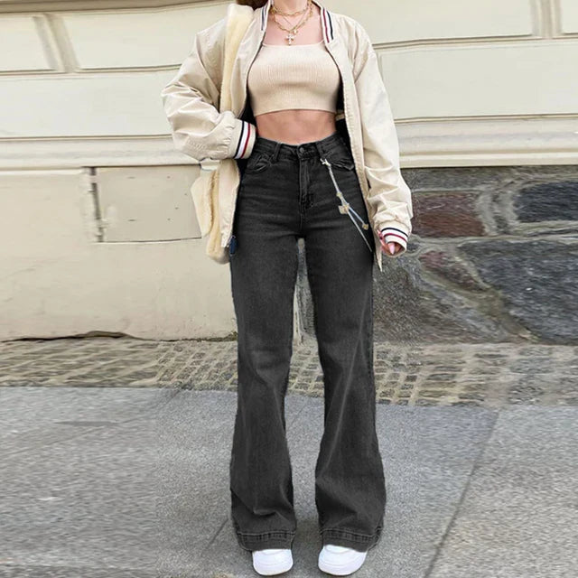 Drune - Sommer Damenjeans mit mittelhoher Taille