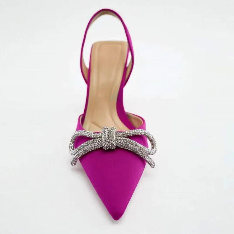 Drune | Blaue Damen Muellerschuhe Baotou Schleife Spitz High Heels Sommermode Hundert Sexy Damen Sandalen Schuhe Sandalen Hohe Absätze