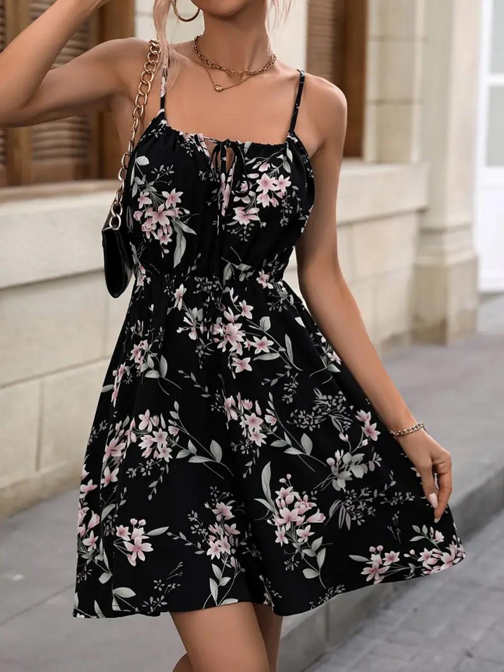 Drune | Mini Spaghettiträger Sommerkleid Sonnenkleid