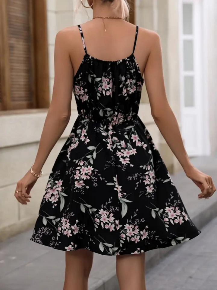 Drune | Mini Spaghettiträger Sommerkleid Sonnenkleid