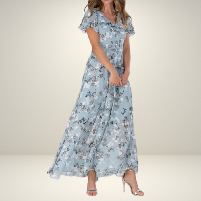 Drune | Kleid Fließend Kurze Ärmel Maxikleid Sommerkleid