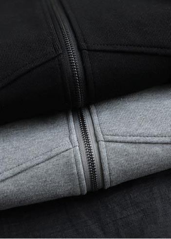 Drune | Schwarzes Modeoutfit Garderoben Kapuzen Zip-Up Damenmäntel