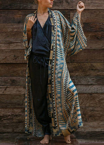 Drune | Bohemian Blau Geometrisches Print Kleid