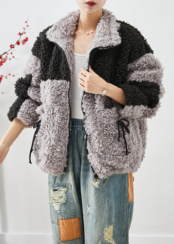 Drune | Colorblock Oversized Patchwork Taschen Fleece Jacken Winter