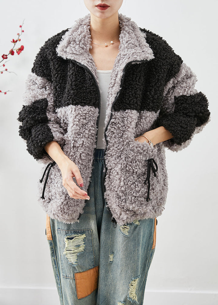 Drune | Colorblock Oversized Patchwork Taschen Fleece Jacken Winter