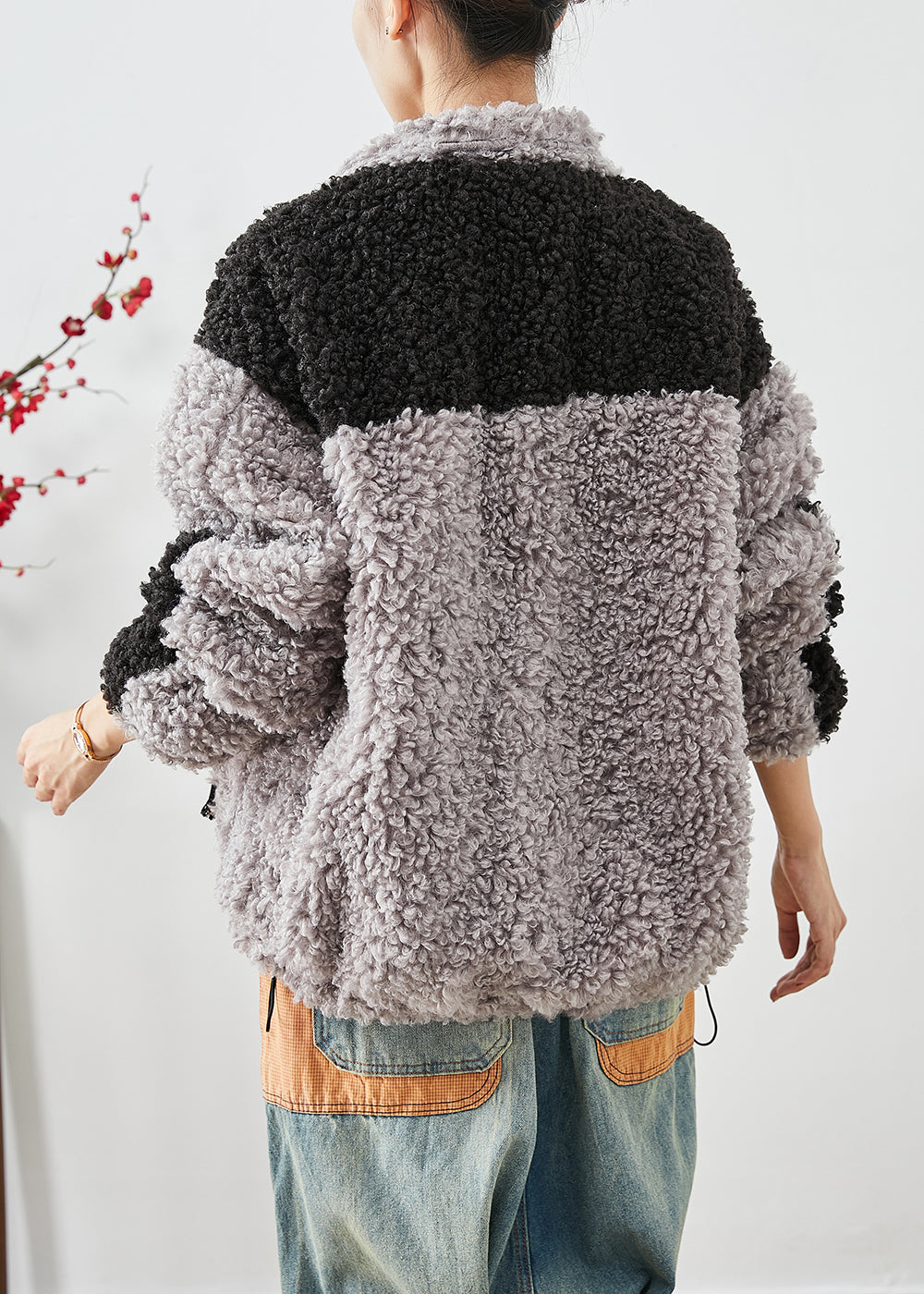 Drune | Colorblock Oversized Patchwork Taschen Fleece Jacken Winter