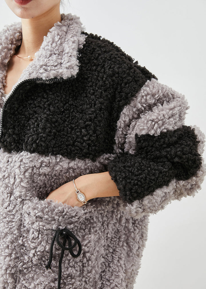 Drune | Colorblock Oversized Patchwork Taschen Fleece Jacken Winter