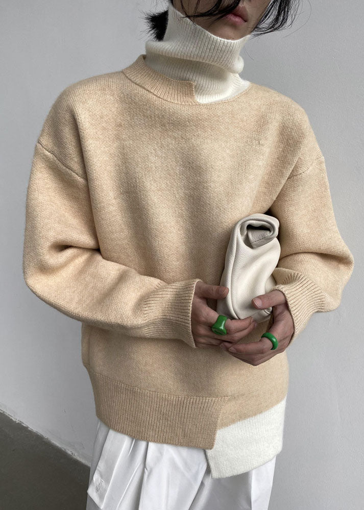 Drune | Bohème Rollkragenpullover in Khaki