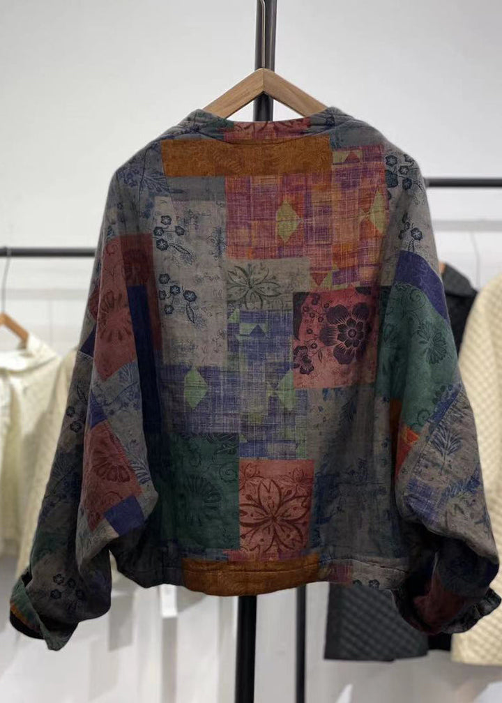 Drune | Lila Asymmetrische Patchwork Feine Baumwollgefüllte Mäntel Winter