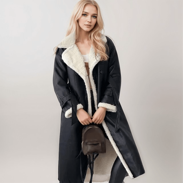 Drune | vegan Lederjacke - mit Lammfell gefüttert - Zeitloser Winterstil