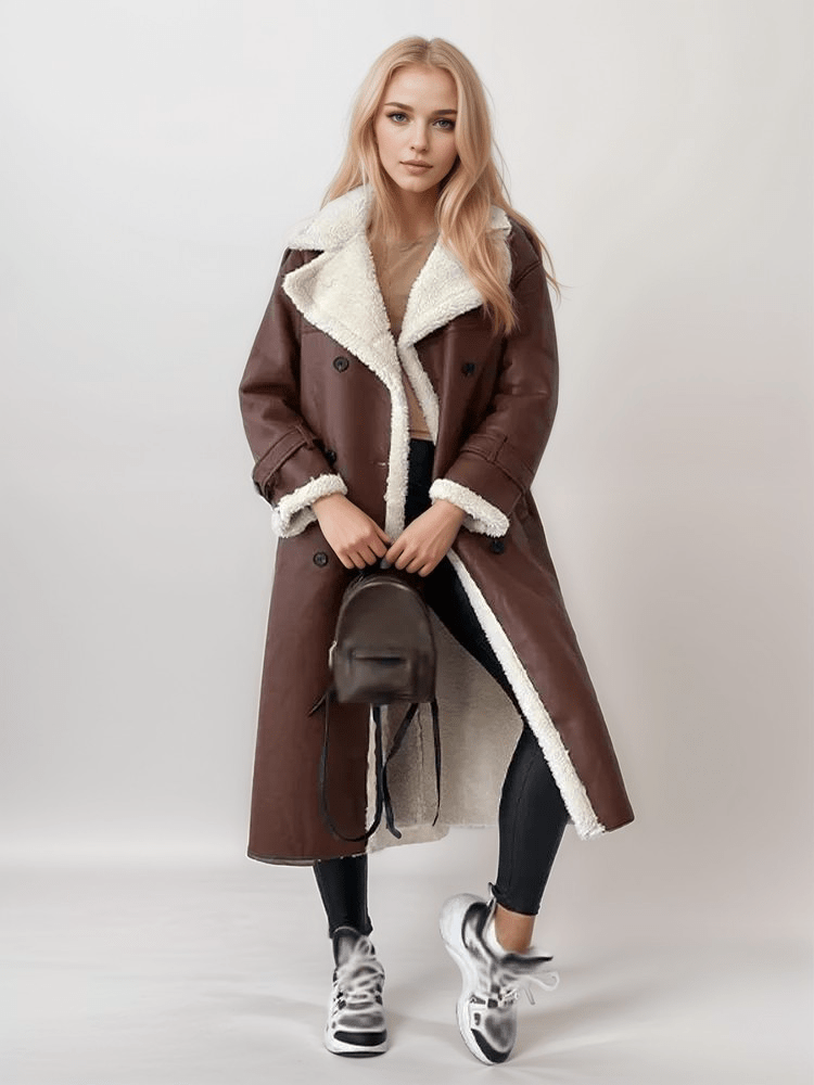 Drune | vegan Lederjacke - mit Lammfell gefüttert - Zeitloser Winterstil