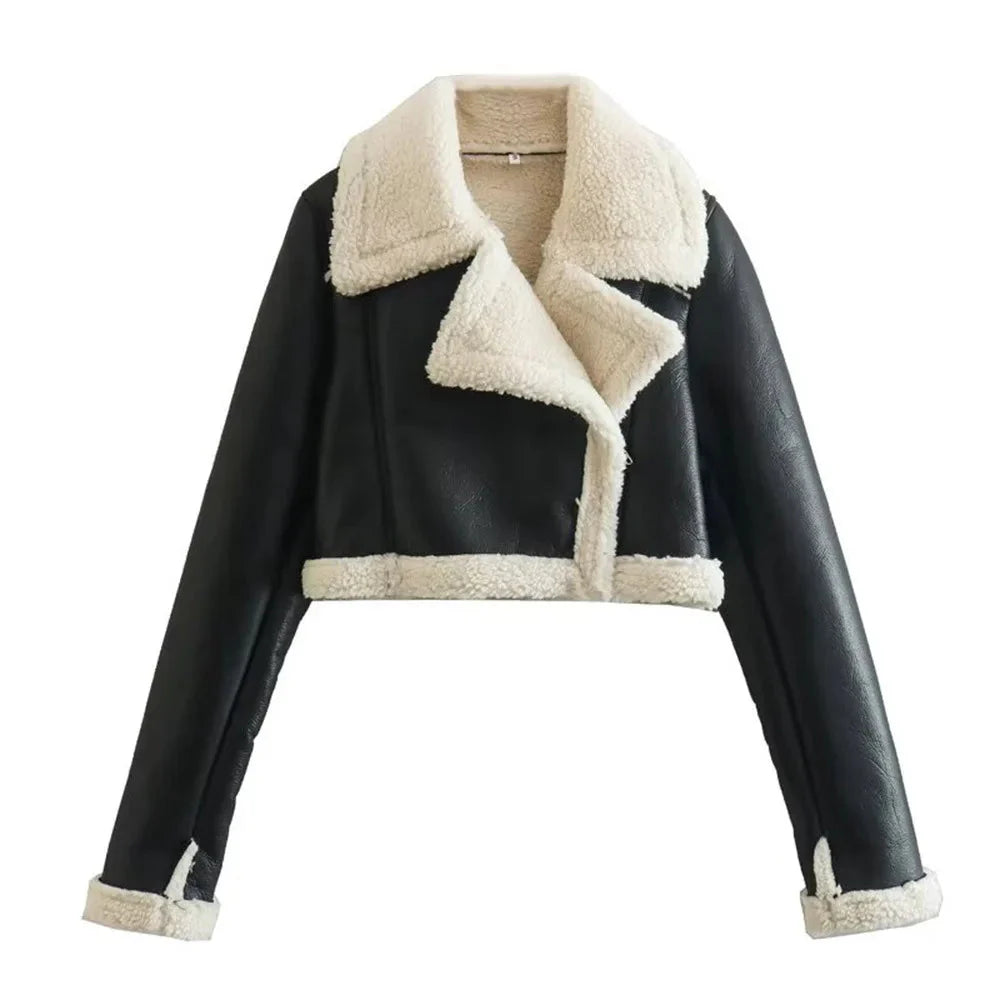 Drune | Geknipt Kunstleder Winterlederjacke Damenjacken