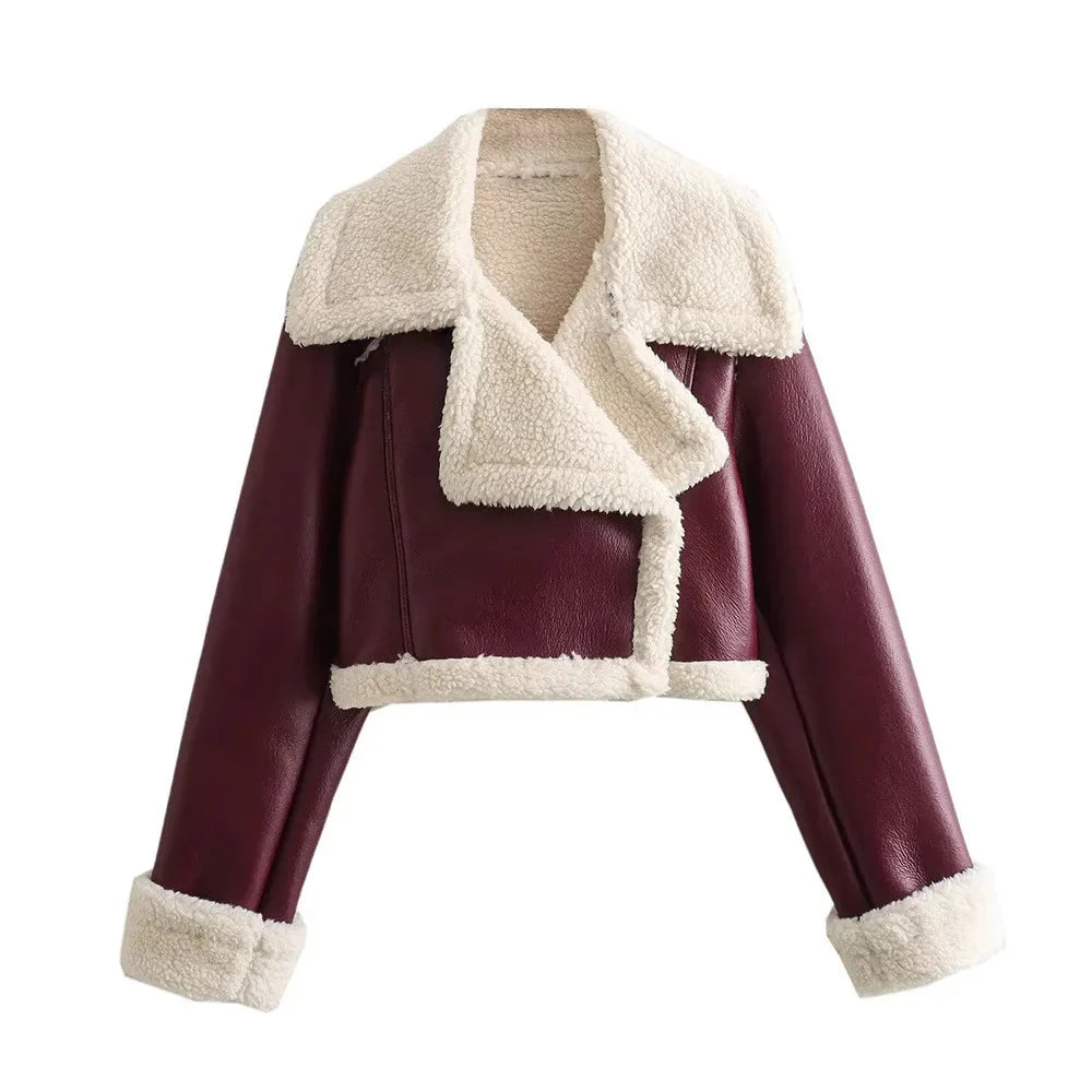 Drune | Geknipt Kunstleder Winterlederjacke Damenjacken