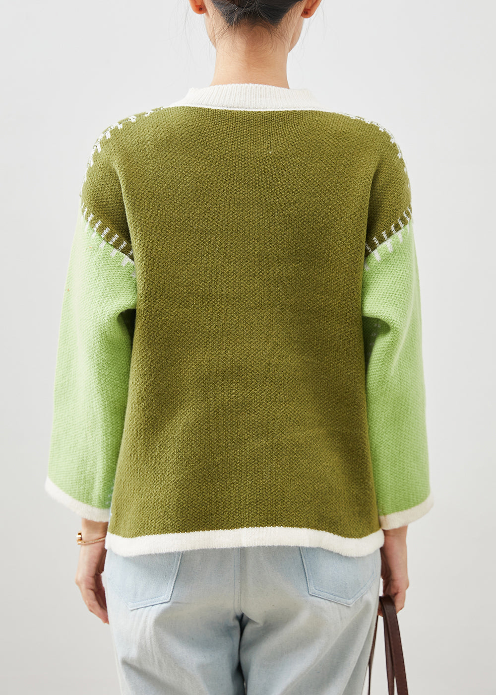 Drune | Grüne Übergroße Patchwork Strickjacken