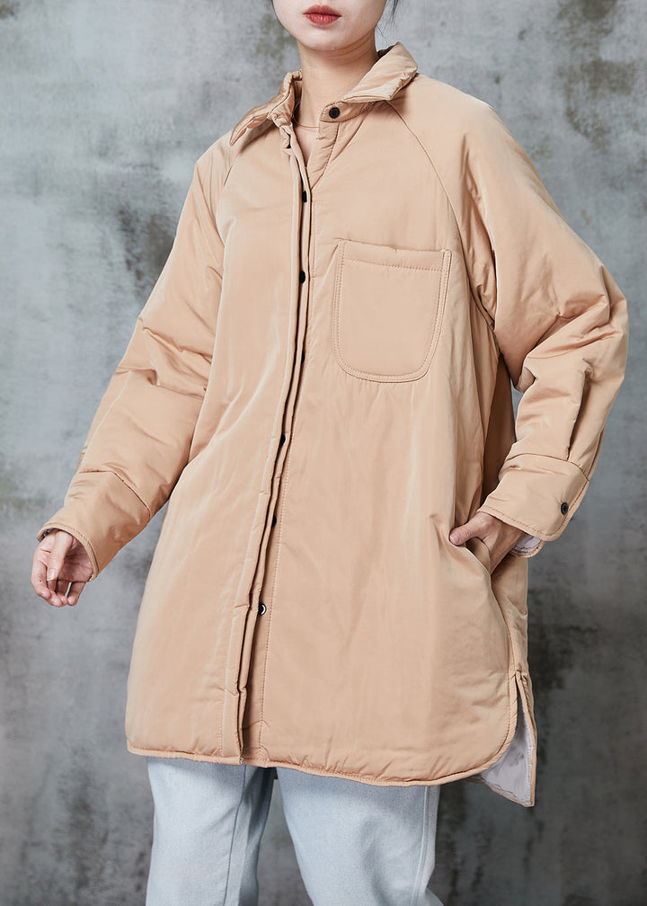 Drune | Khaki Oversized Taschen Feine Baumwollgefüllte Pufferjacken Winter