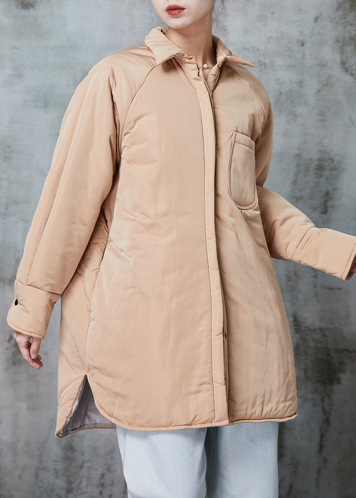 Drune | Khaki Oversized Taschen Feine Baumwollgefüllte Pufferjacken Winter