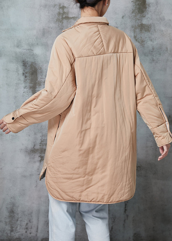 Drune | Khaki Oversized Taschen Feine Baumwollgefüllte Pufferjacken Winter