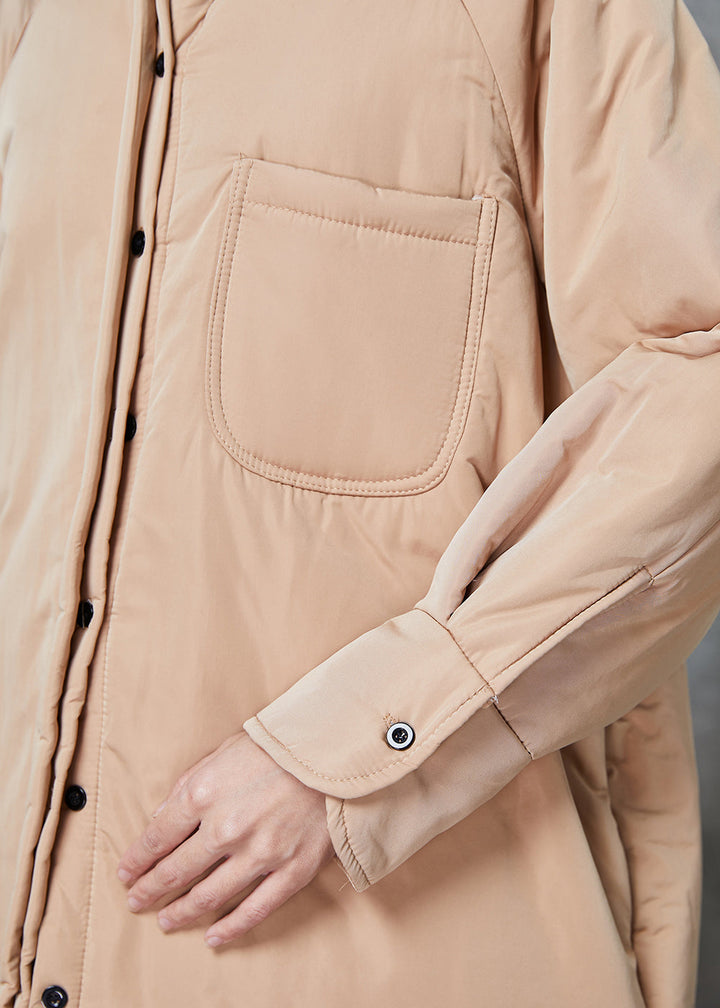 Drune | Khaki Oversized Taschen Feine Baumwollgefüllte Pufferjacken Winter