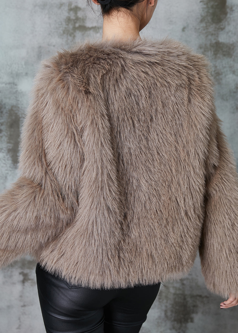 Drune | Khaki Patchwork Kunstfelljacken Winter