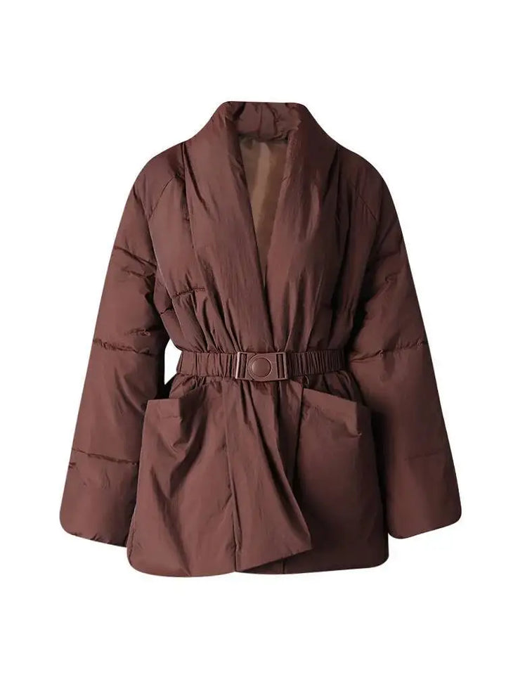 Drune | Wintermantel aus Baumwolle - Stilvolle & warme Jacke mit V-Ausschnitt und geräumigen Taschen