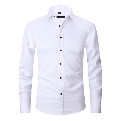 Drune - knitterfreien langärmeligen Poloshirt