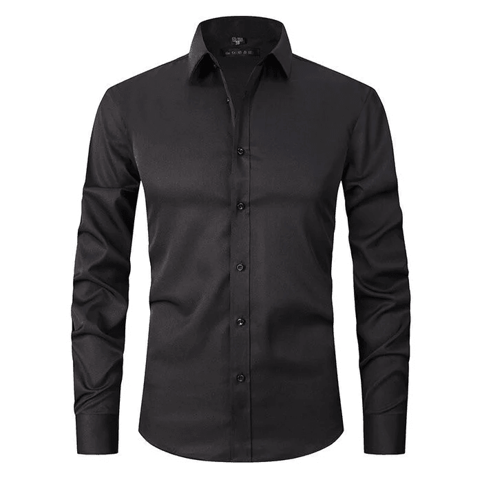 Drune - knitterfreien langärmeligen Poloshirt