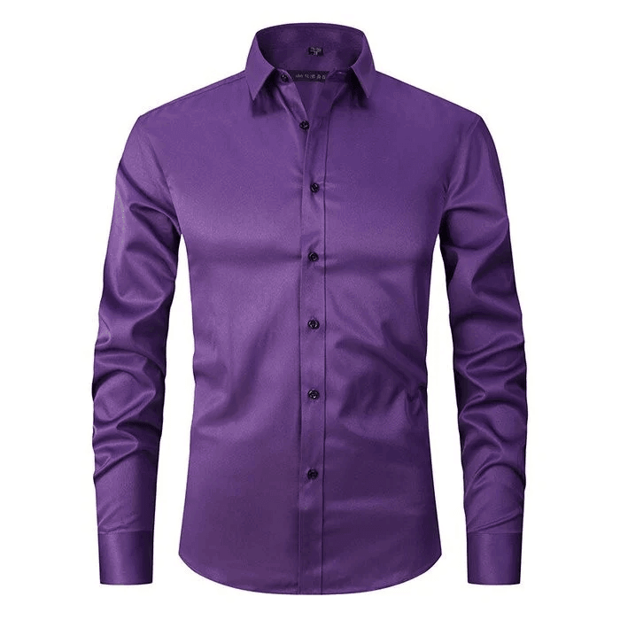 Drune - knitterfreien langärmeligen Poloshirt