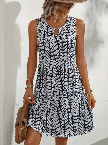 Drune | Ärmelloses Sommer-Mini-Kleid Leichter und Atmungsaktiver Stoff