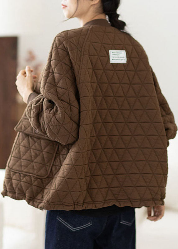 Drune | Kaffee Taschen Patchwork Warme Mäntel