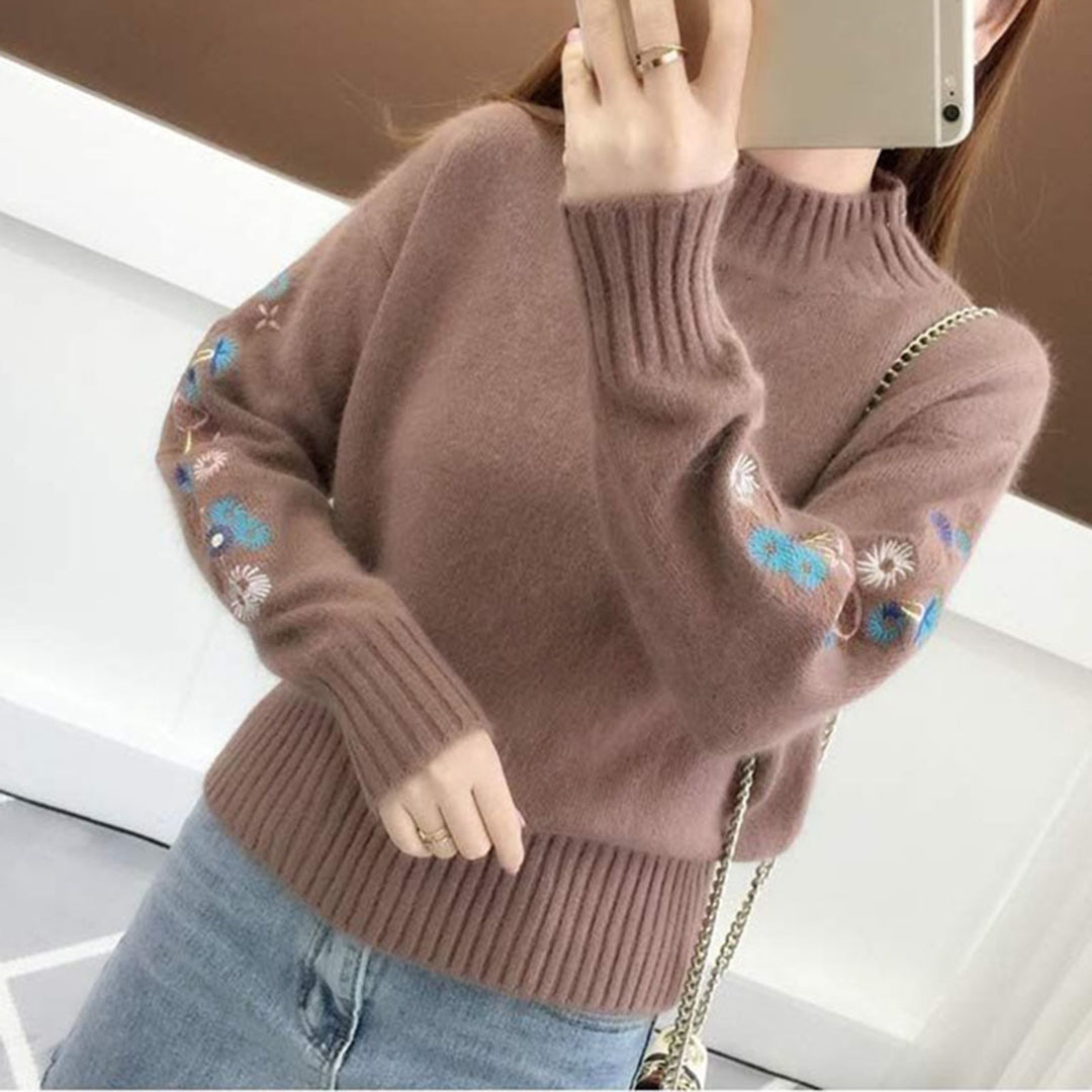 Drune | Strickpullover mit floraler Stickerei