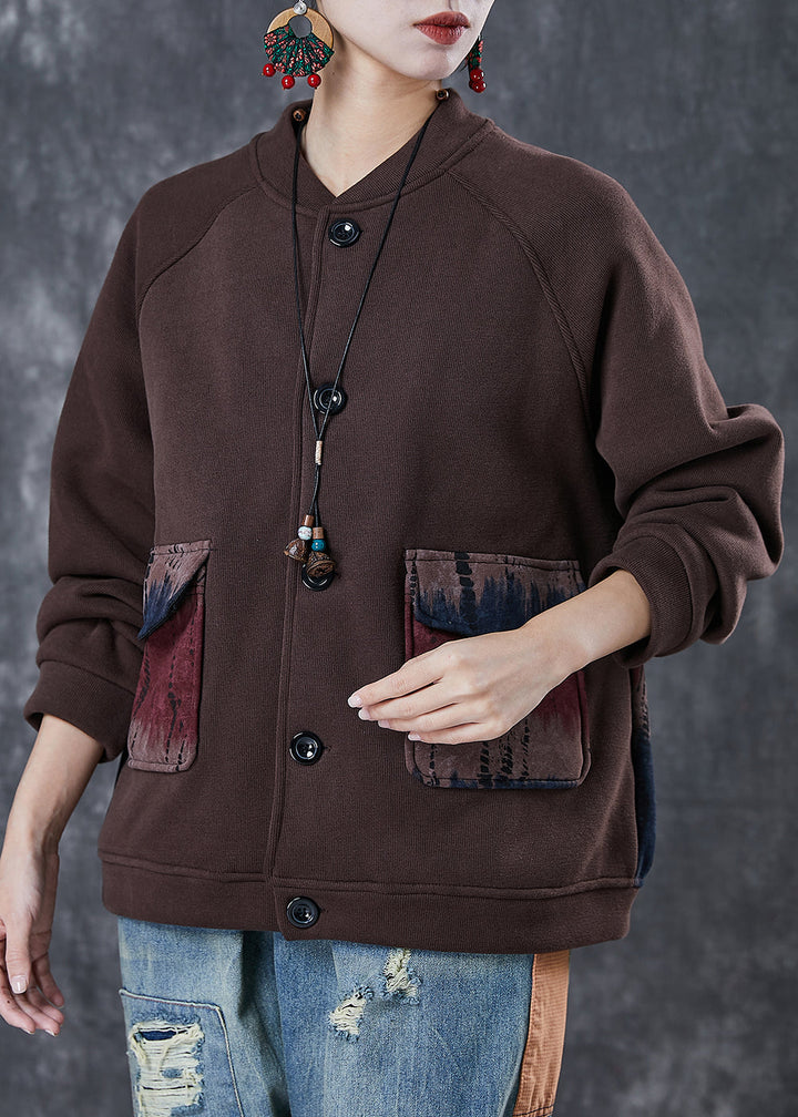 Drune | Patchwork Warme Fleecejacken Übergröße Winter