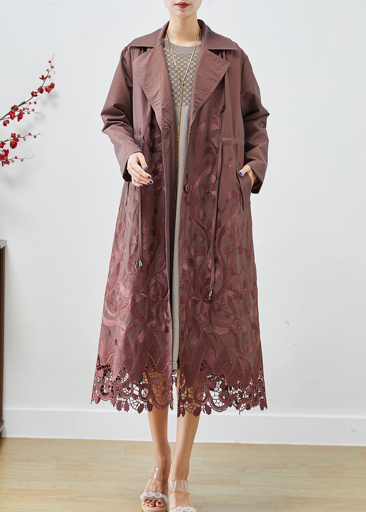Drune | Spandex Trenchcoats Bestickter Taillengurt