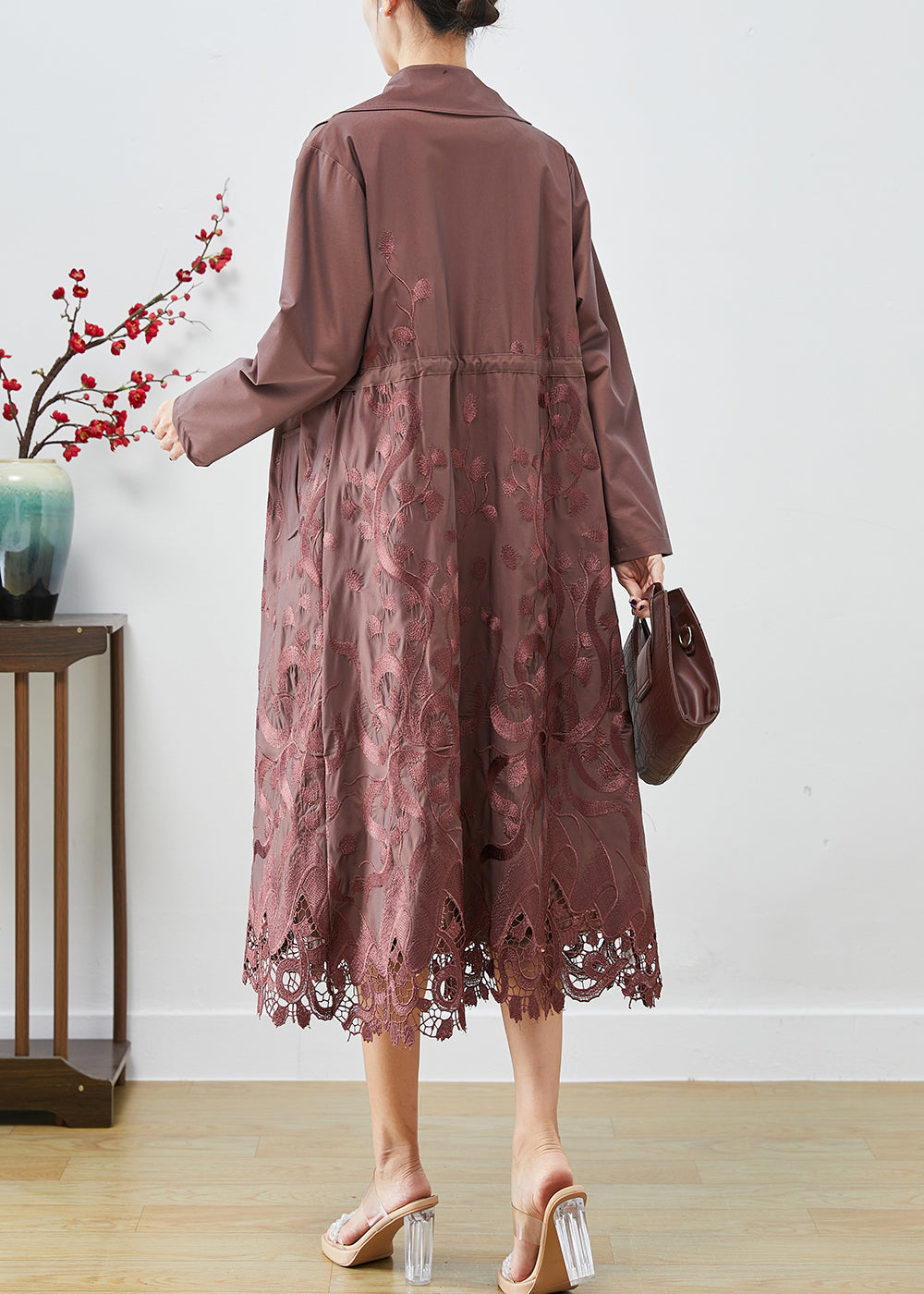 Drune | Spandex Trenchcoats Bestickter Taillengurt