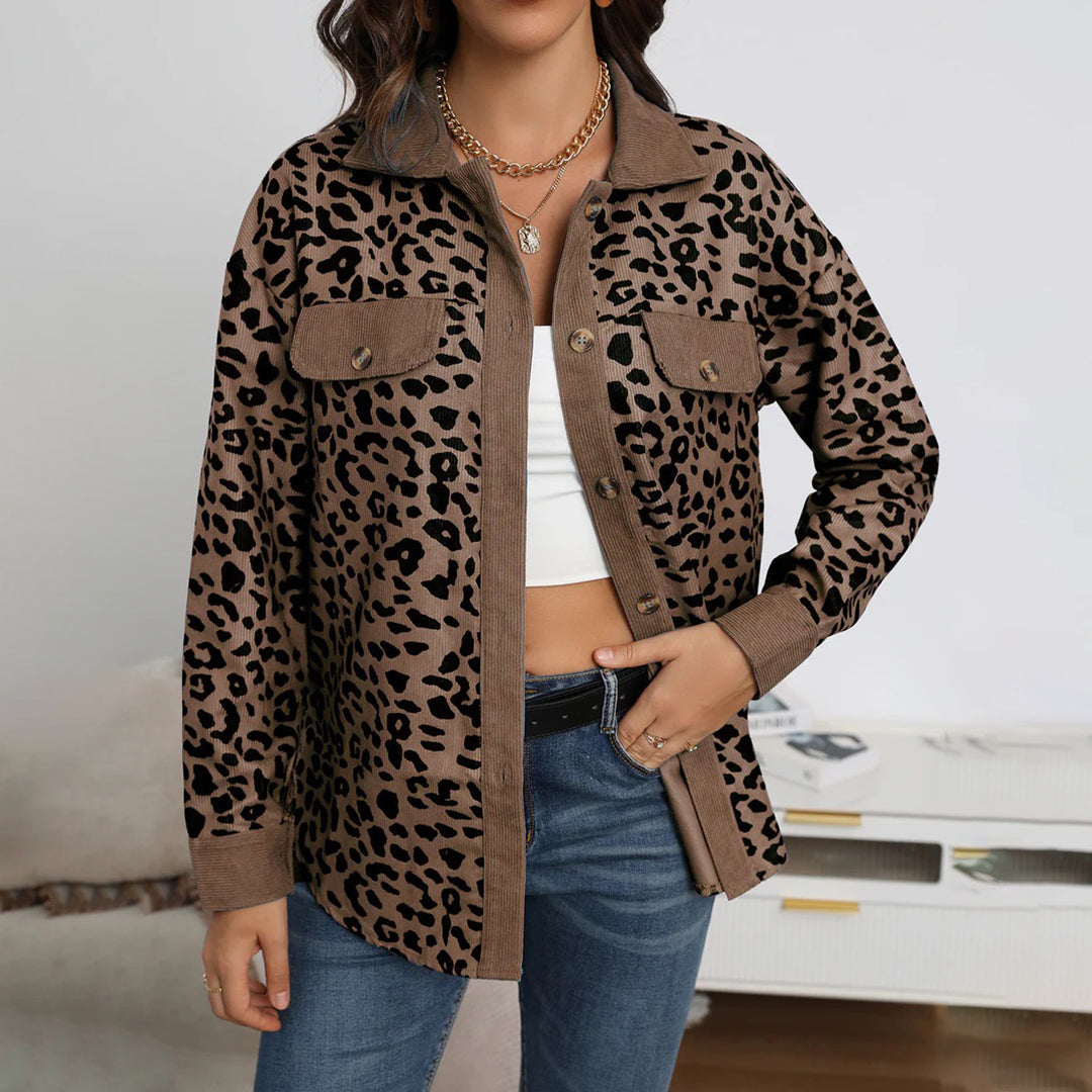 Drune | Stilvolle Damenjacke mit Leopardenmuster