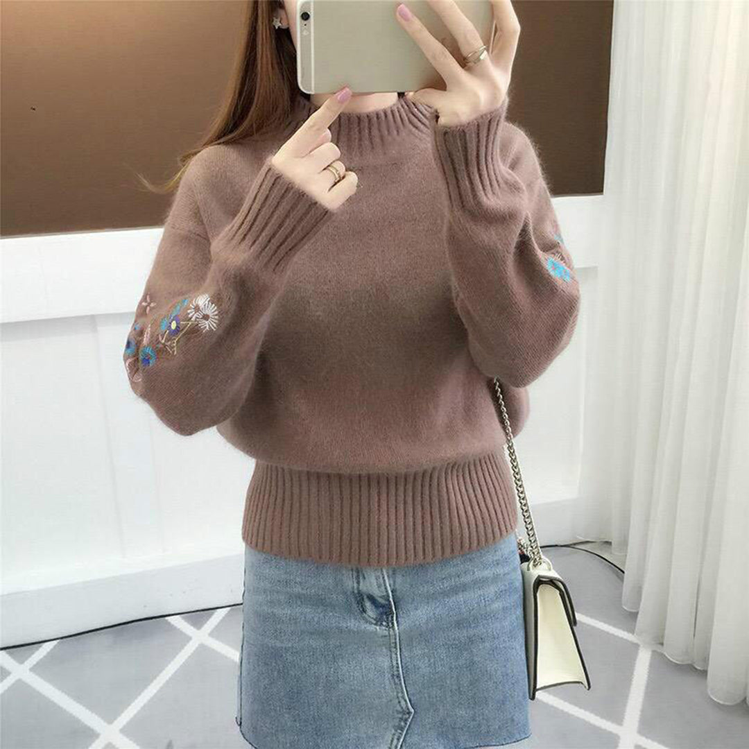 Drune | Strickpullover mit floraler Stickerei