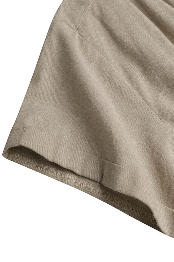 Drune | Knopfverschluss Baumwoll-Leinen Strandkleid