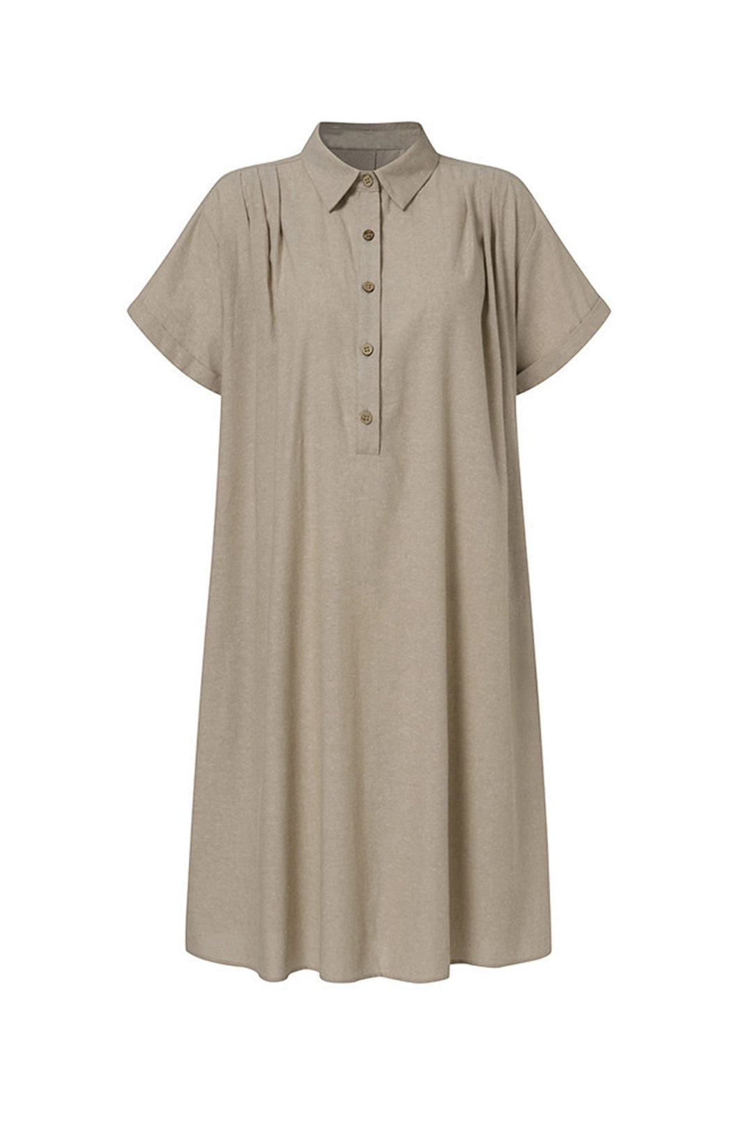 Drune | Knopfverschluss Baumwoll-Leinen Strandkleid