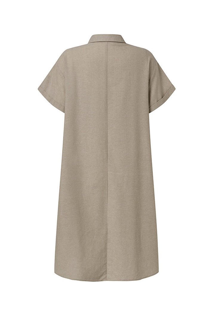 Drune | Knopf Unten Baumwoll Strandkleid
