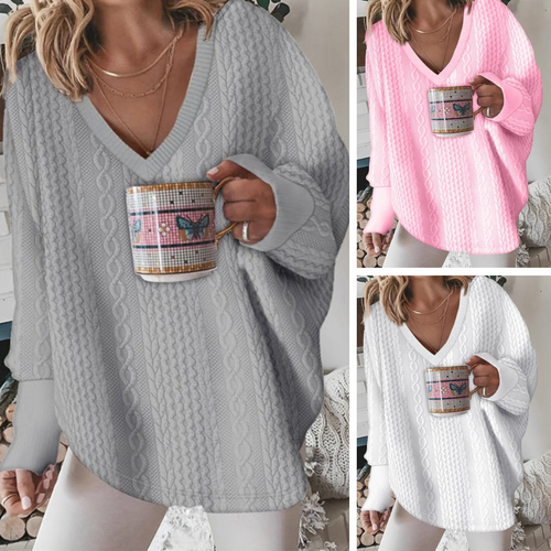 Drune | Klassisches Sweatshirt mit V - Ausschnitt für mühelosen Stil und Wärme