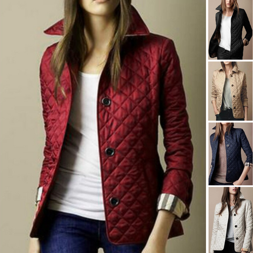 Drune | Damen Stilvolle Karierte Jacke Mit Reverskragen