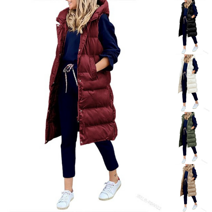 Drune | Weste Langer Baumwollmantel Ärmellose lockere Jacke