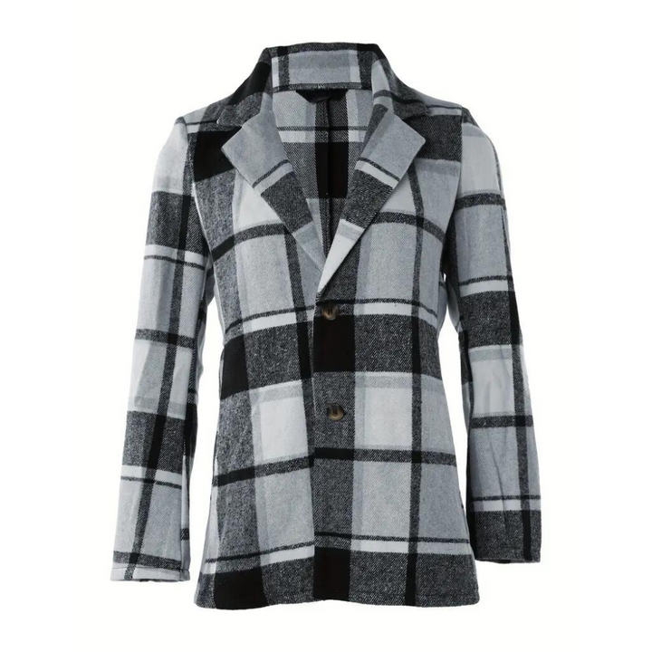 Drune | Kariertes Jacke mit Klassischem Kragen Polyester/wolle Stilvoll und Komfortabel