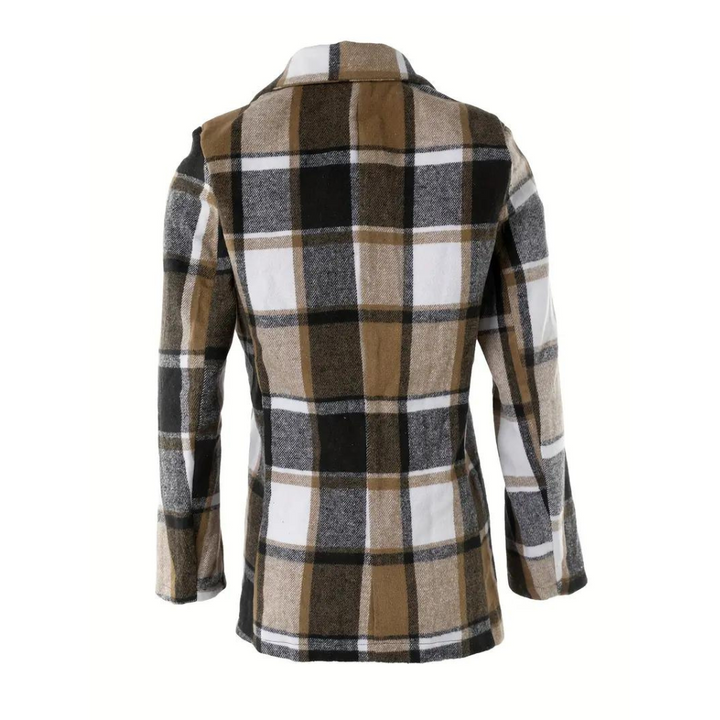 Drune | Kariertes Jacke mit Klassischem Kragen Polyester/wolle Stilvoll und Komfortabel