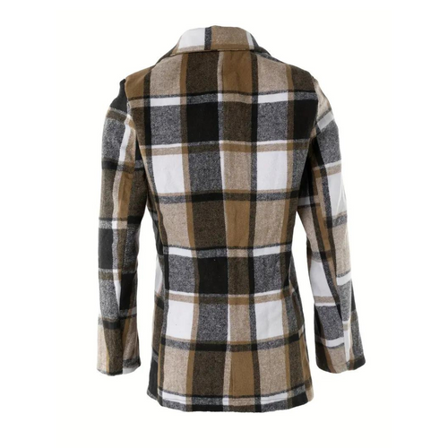 Drune | Kariertes Jacke mit Klassischem Kragen Polyester/wolle Stilvoll und Komfortabel