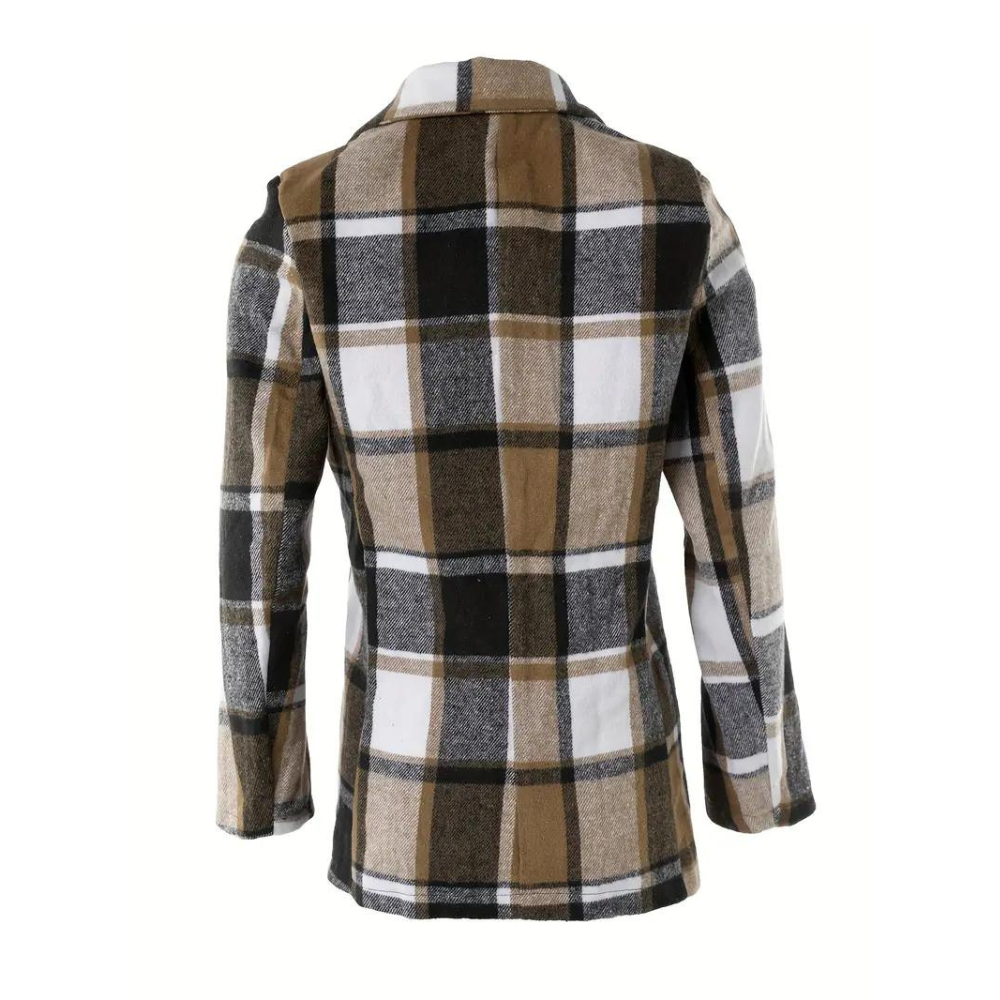 Drune | Kariertes Jacke Mit Klassischem Kragen Wollmischung Komfortabel Und Schick