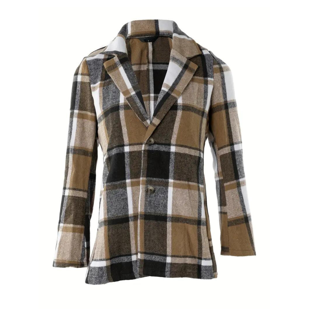 Drune | Kariertes Jacke Mit Klassischem Kragen Wollmischung Komfortabel Und Schick