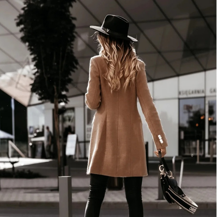 Drune | Klassische Lange Wolljacke mit Zweireihiger Schließe Wollmischung Sophisticated und Bequem